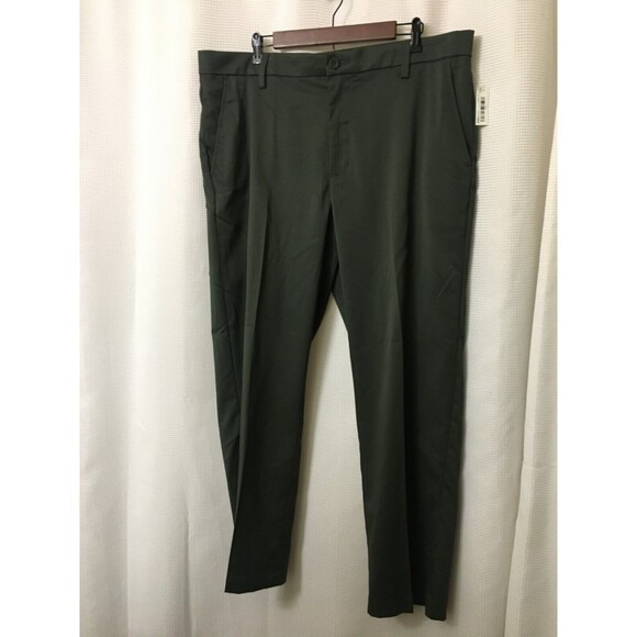 Amazon Essentials Casual Pants Men's Size 40W X 30L Green Flat Front - Picture 8 of 9
